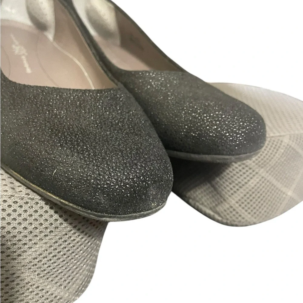 SAS Sophia Wedge Pump Pebbled Leather Comfort Made in Italy WORN ONCE 10 N Black